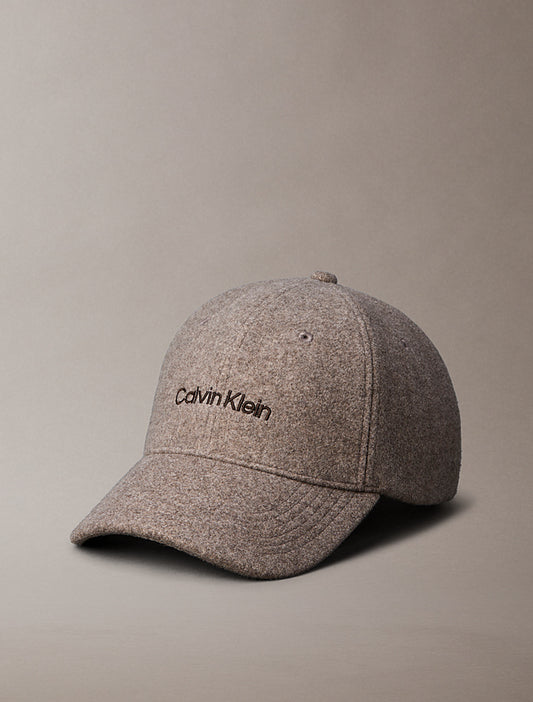 Cappellino in feltro con logo ricamato Calvin Klein demitasse heather