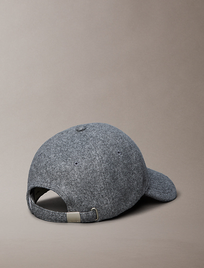 Cappellino in feltro con logo ricamato Calvin Klein alloy heather