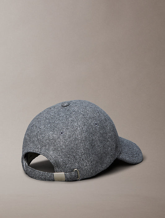 Cappellino in feltro con logo ricamato Calvin Klein alloy heather
