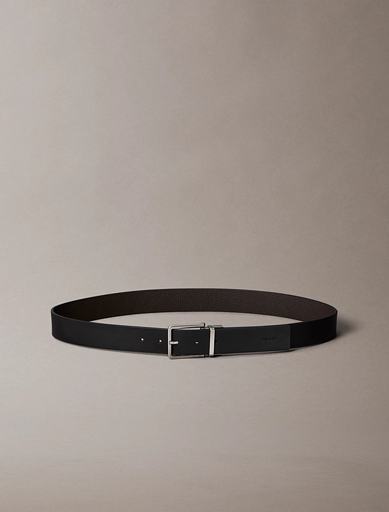 Cintura double-face in pelle pieno fiore Calvin Klein Nero-Moro