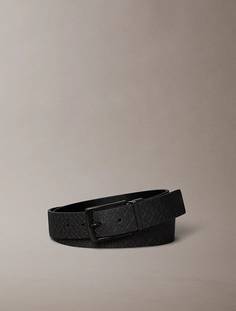 Cintura double-face in pelle pieno fiore Calvin Klein Black