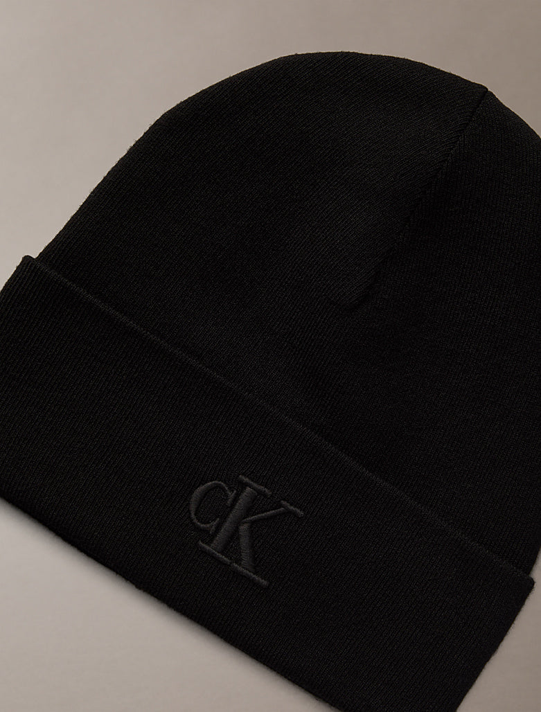 Berretto con signature logo Calvin Klein Black