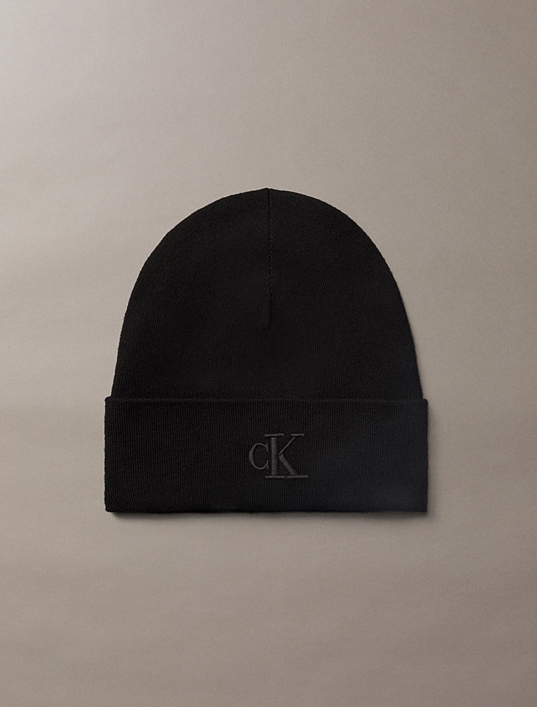Berretto con signature logo Calvin Klein Black