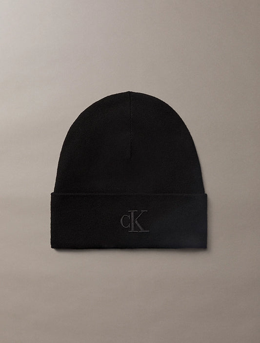Berretto con signature logo Calvin Klein Black