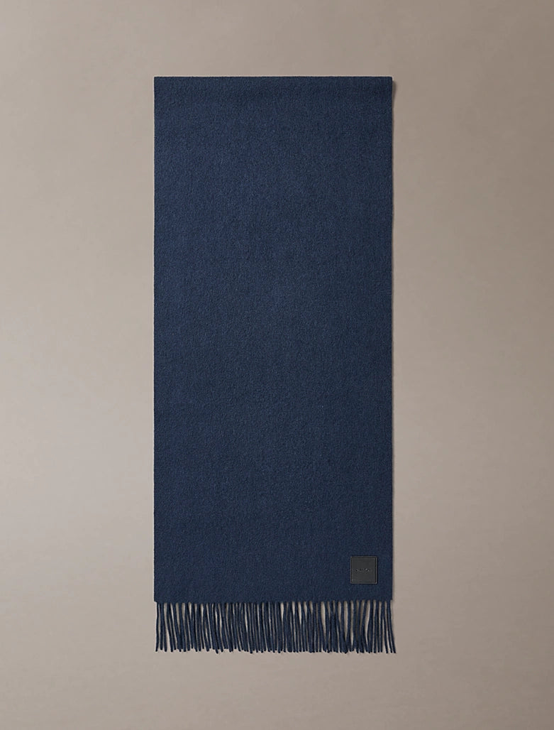 Sciarpa in lana con stemma in pelle Calvin Klein Blue Nights