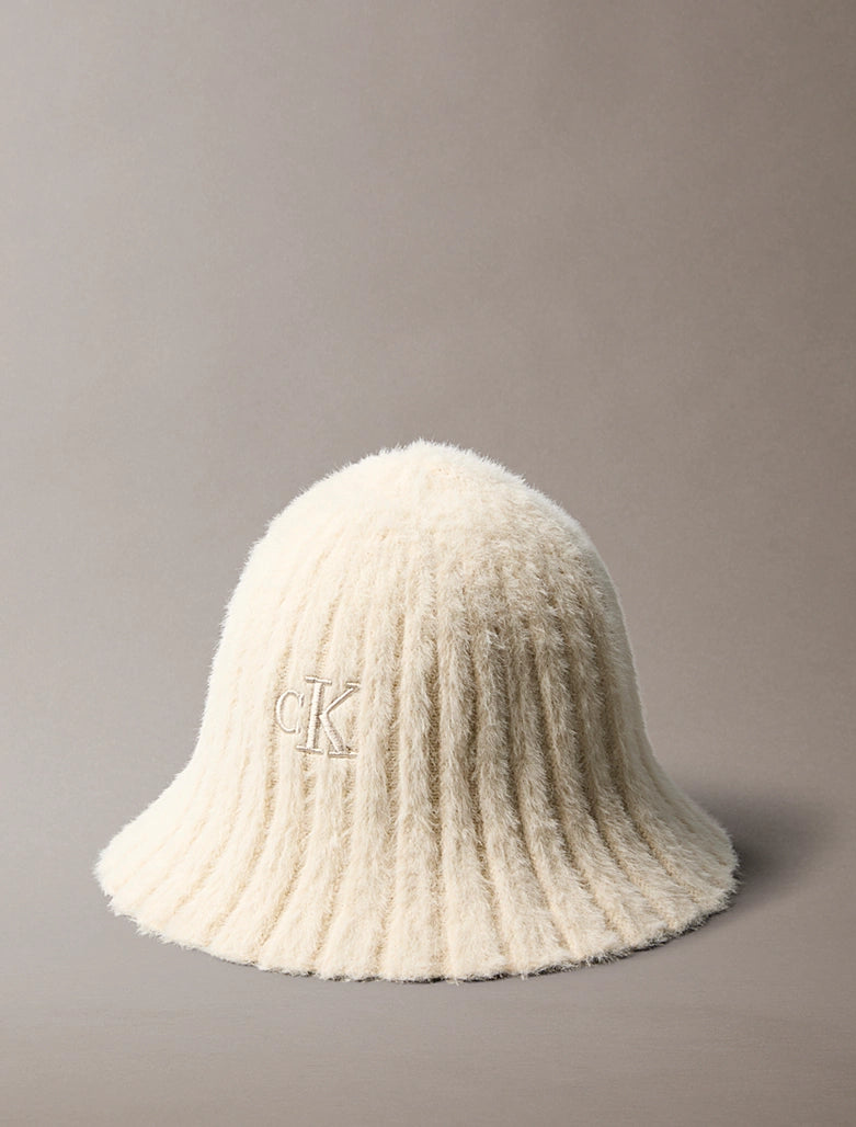Cappello alla pescatora in maglia morbida Kalvin Klein light hay