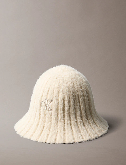 Cappello alla pescatora in maglia morbida Kalvin Klein light hay