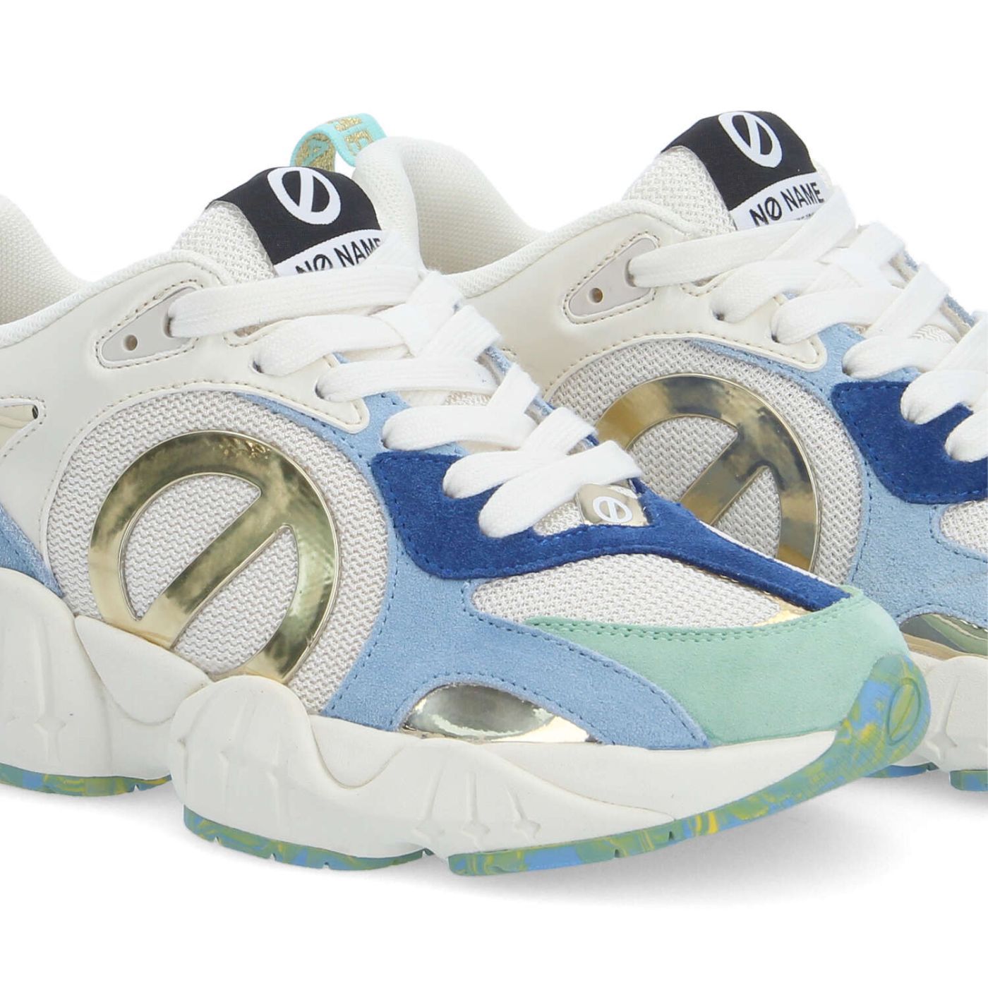NO NAME KRAZEE RUNNER W BIANCO SPORCO/VERDE/BLU SICILIANO
