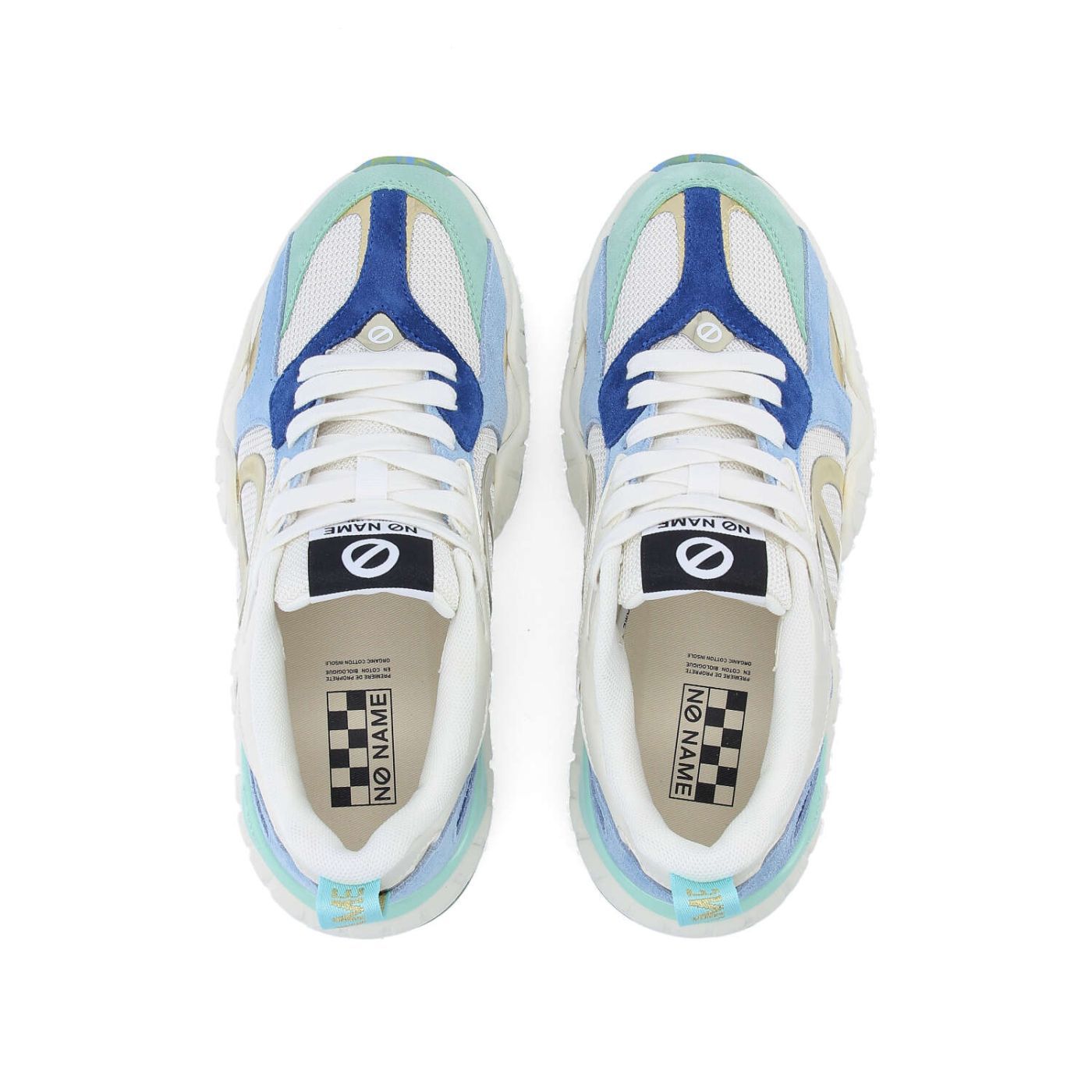 NO NAME KRAZEE RUNNER W BIANCO SPORCO/VERDE/BLU SICILIANO
