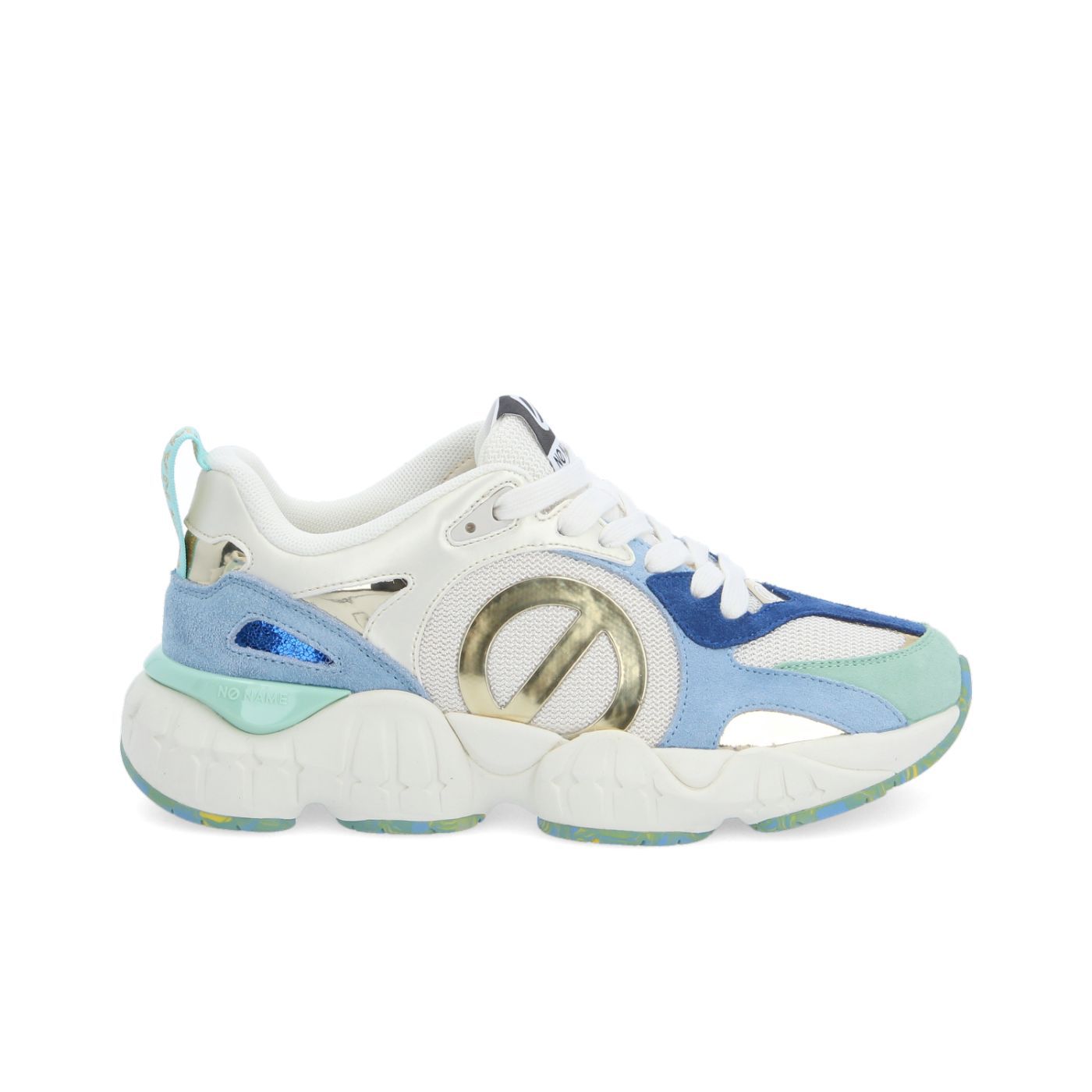 NO NAME KRAZEE RUNNER W BIANCO SPORCO/VERDE/BLU SICILIANO