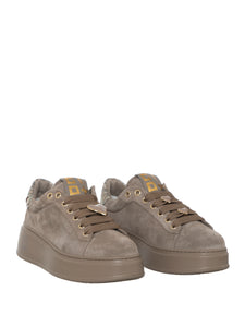 Sneakers Platform GioPiu in Suede Tortora