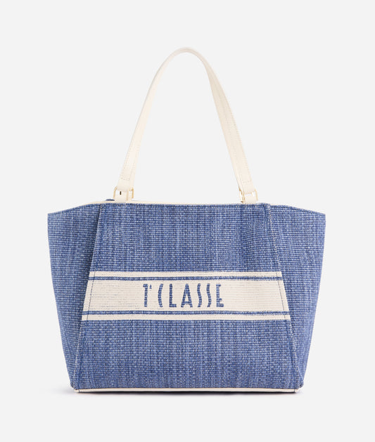 Rafia Coast borsa shopping Blu Pacifico Alviero Martini
