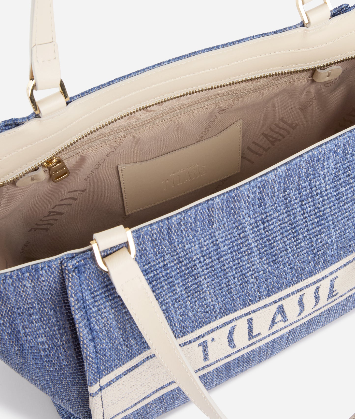 Rafia Coast borsa shopping Blu Pacifico Alviero Martini