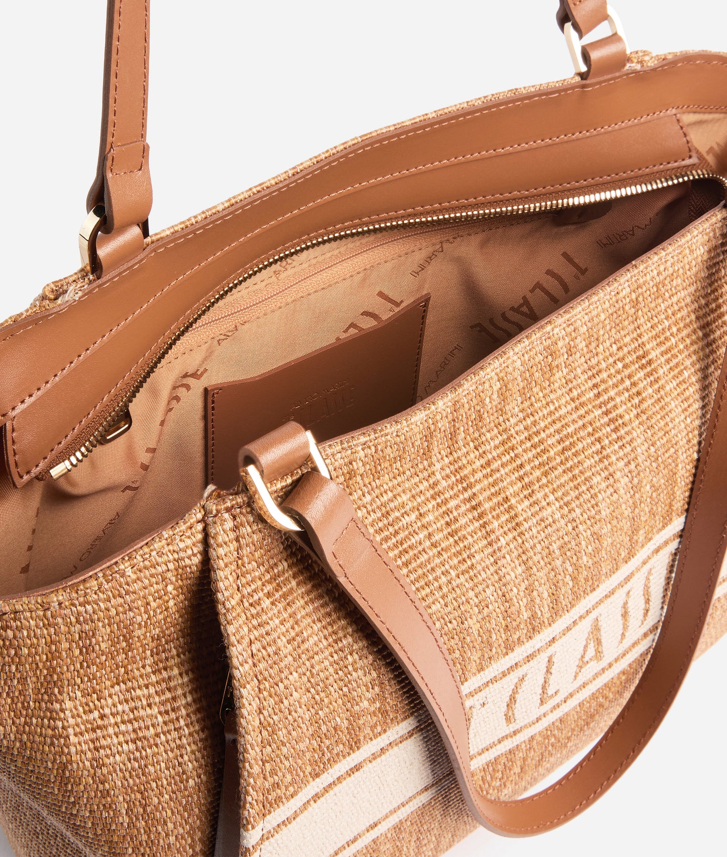 Rafia Coast borsa shopping Cuoio Alviero Martini