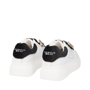 SNEAKER JULIETTE CON FARFALLE STRASSATE COLORE BIANCO/NERO