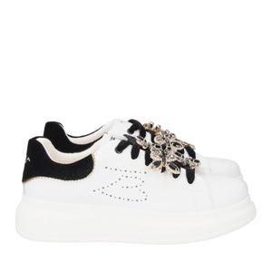 SNEAKER JULIETTE CON FARFALLE STRASSATE COLORE BIANCO/NERO