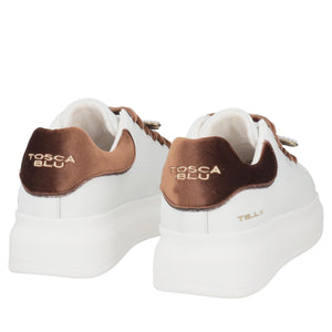 Sneaker Chic con ape gioiello colore bianco-cuoio