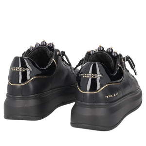 Sneaker slip-on Chic con perle colore nero