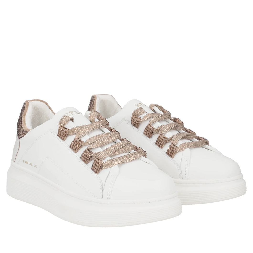 Sneaker City con micro strass colore bianco