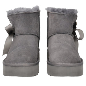 Stivaletto Zoe con fiocco e accessorio strass colore grigio scuro