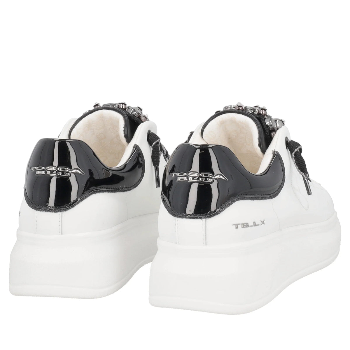 ToscaBlu  Sneaker City Jungle con accessorio gioiello colore bianco/nero