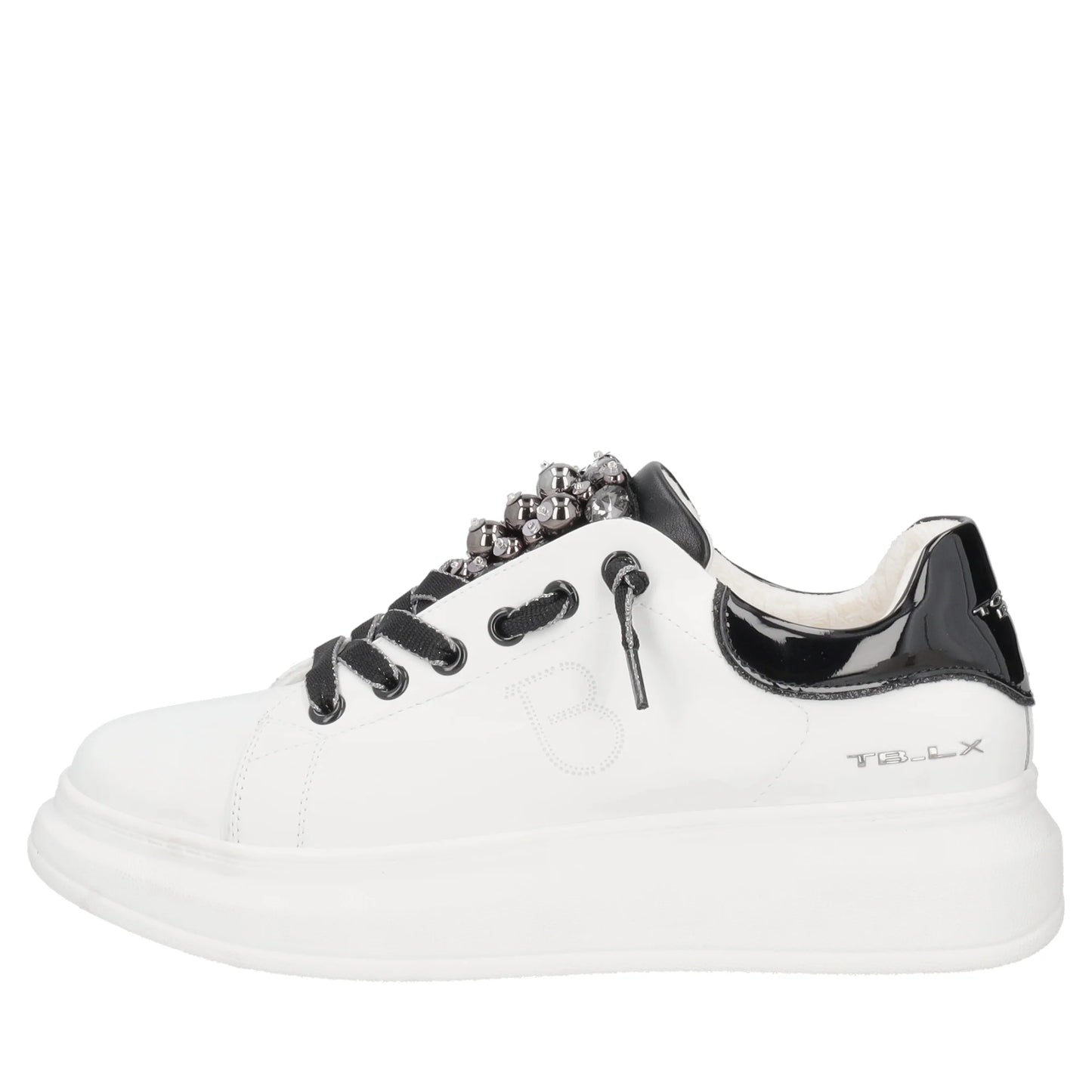 ToscaBlu  Sneaker City Jungle con accessorio gioiello colore bianco/nero