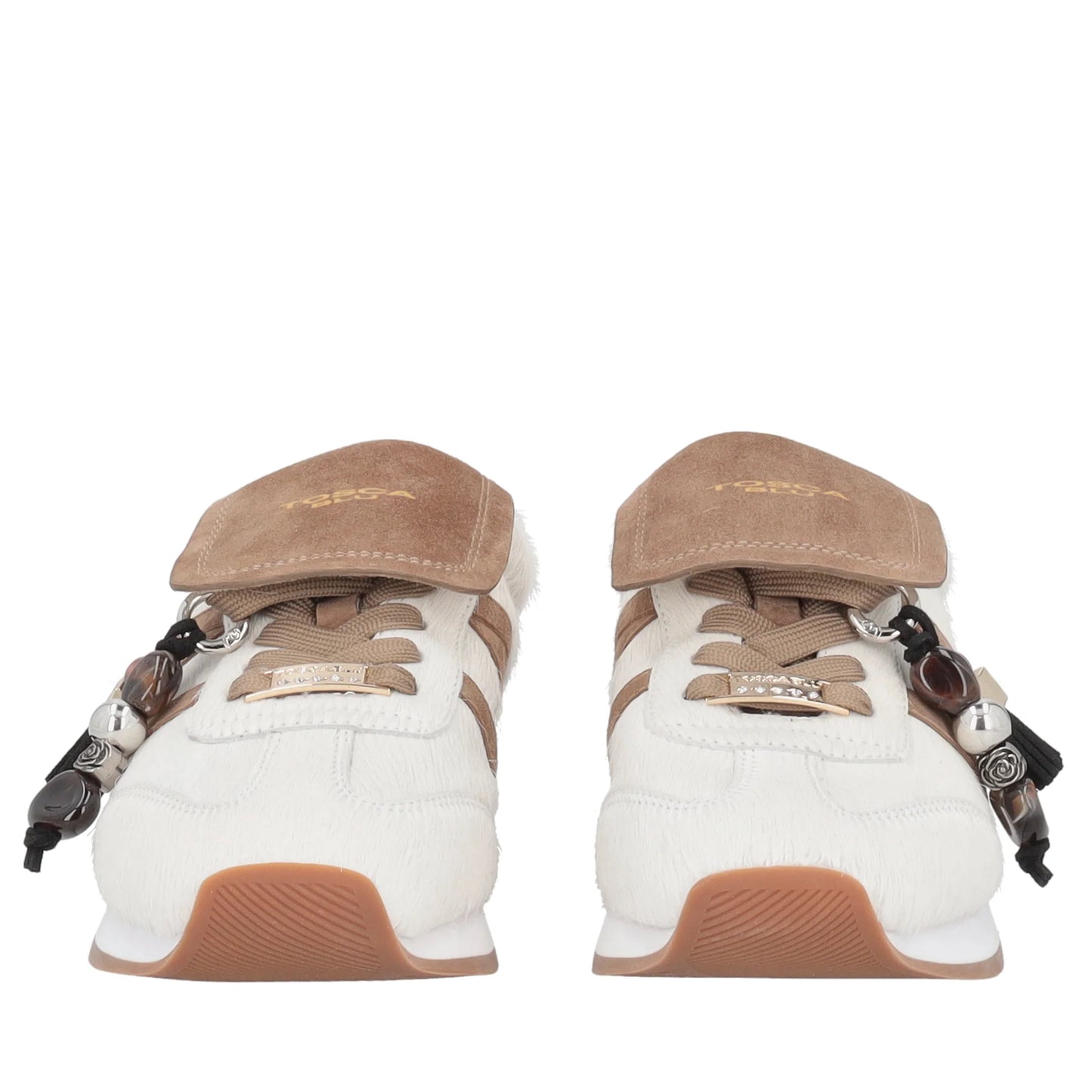 ToscaBlu  Sneaker Eclipse in cavallino con charm colore bianco/cuoio