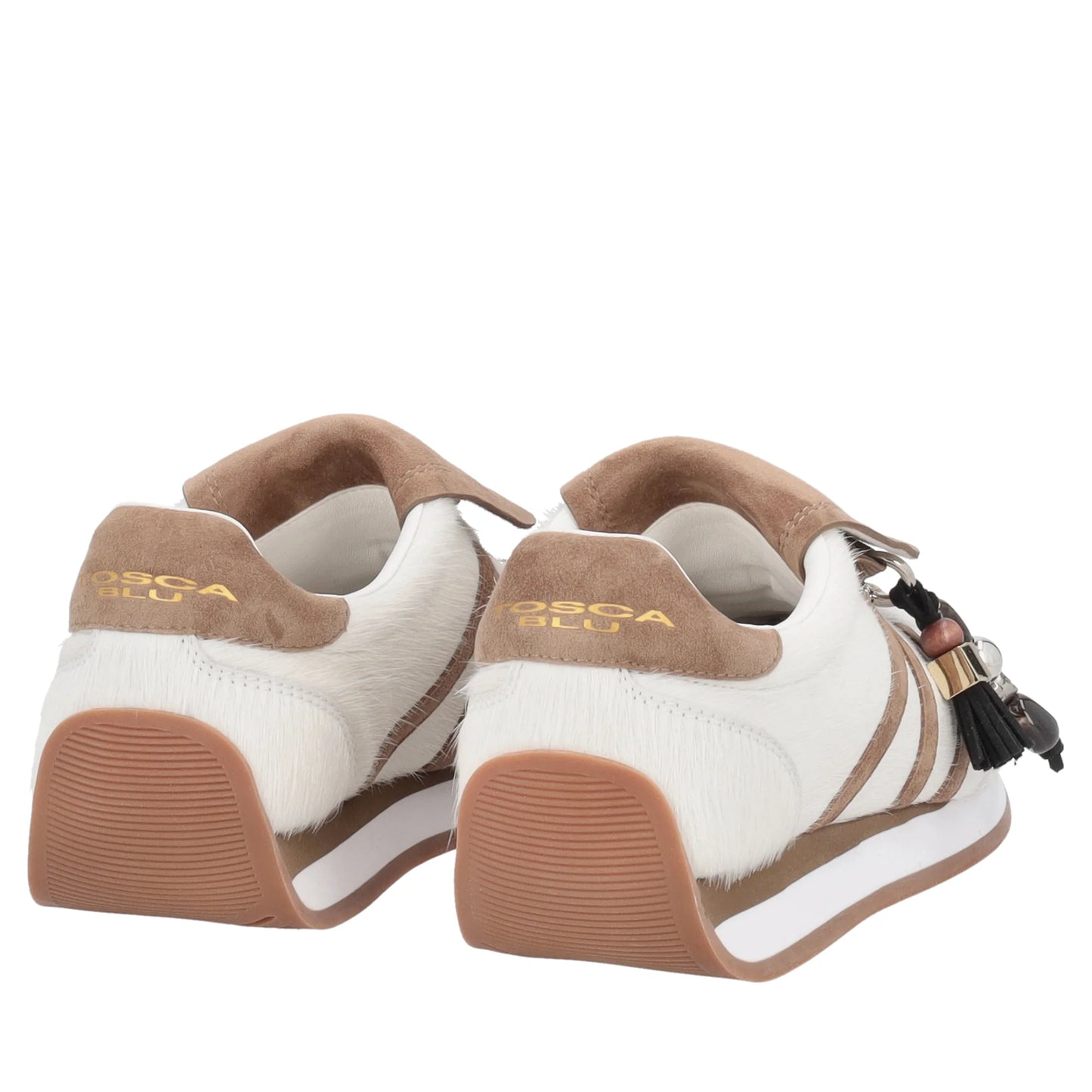 ToscaBlu  Sneaker Eclipse in cavallino con charm colore bianco/cuoio