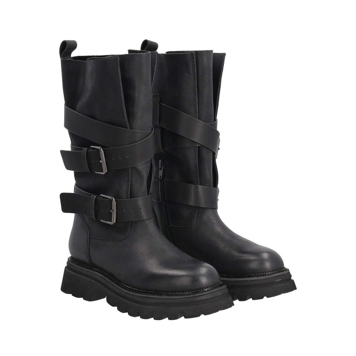 ToscaBlu  Stivale Mary in pelle con cinturini colore nero