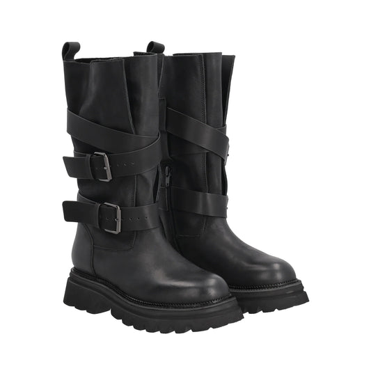 ToscaBlu  Stivale Mary in pelle con cinturini colore nero