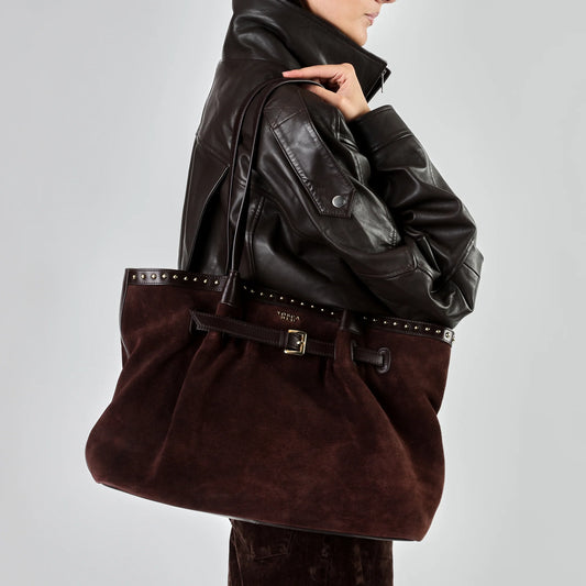 ToscaBlu  Shopping bag in suede Pattie colore testa di moro