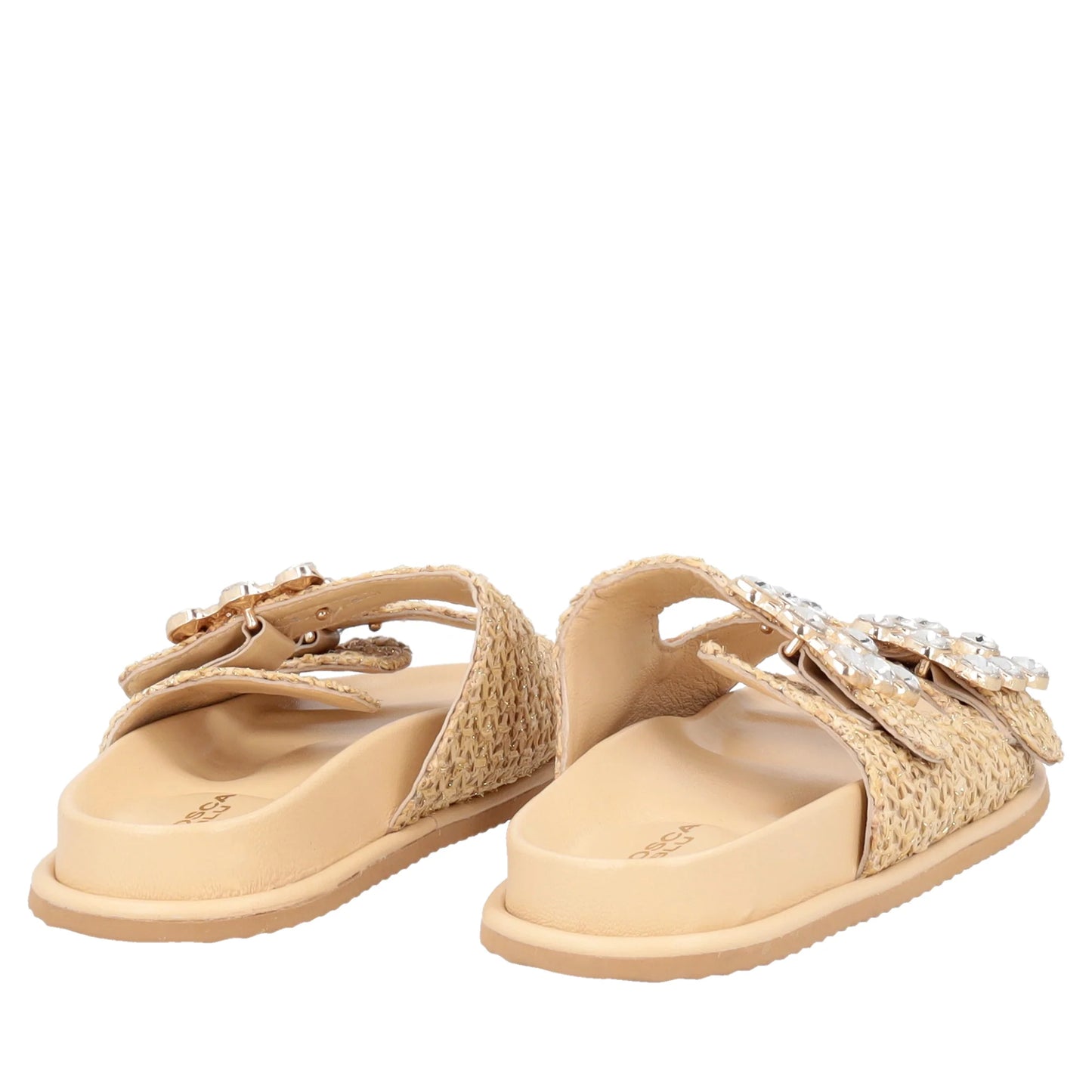 Sandalo Tenerife in raffia con fibbie colore beige Tosca Blu