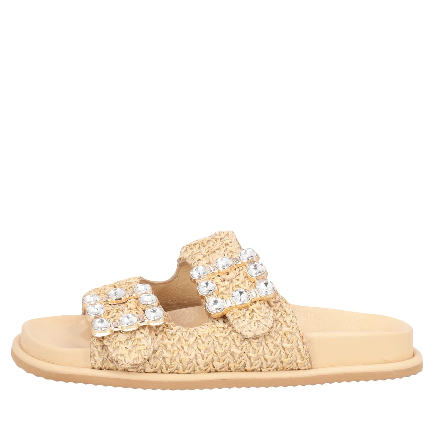 Sandalo Tenerife in raffia con fibbie colore beige Tosca Blu