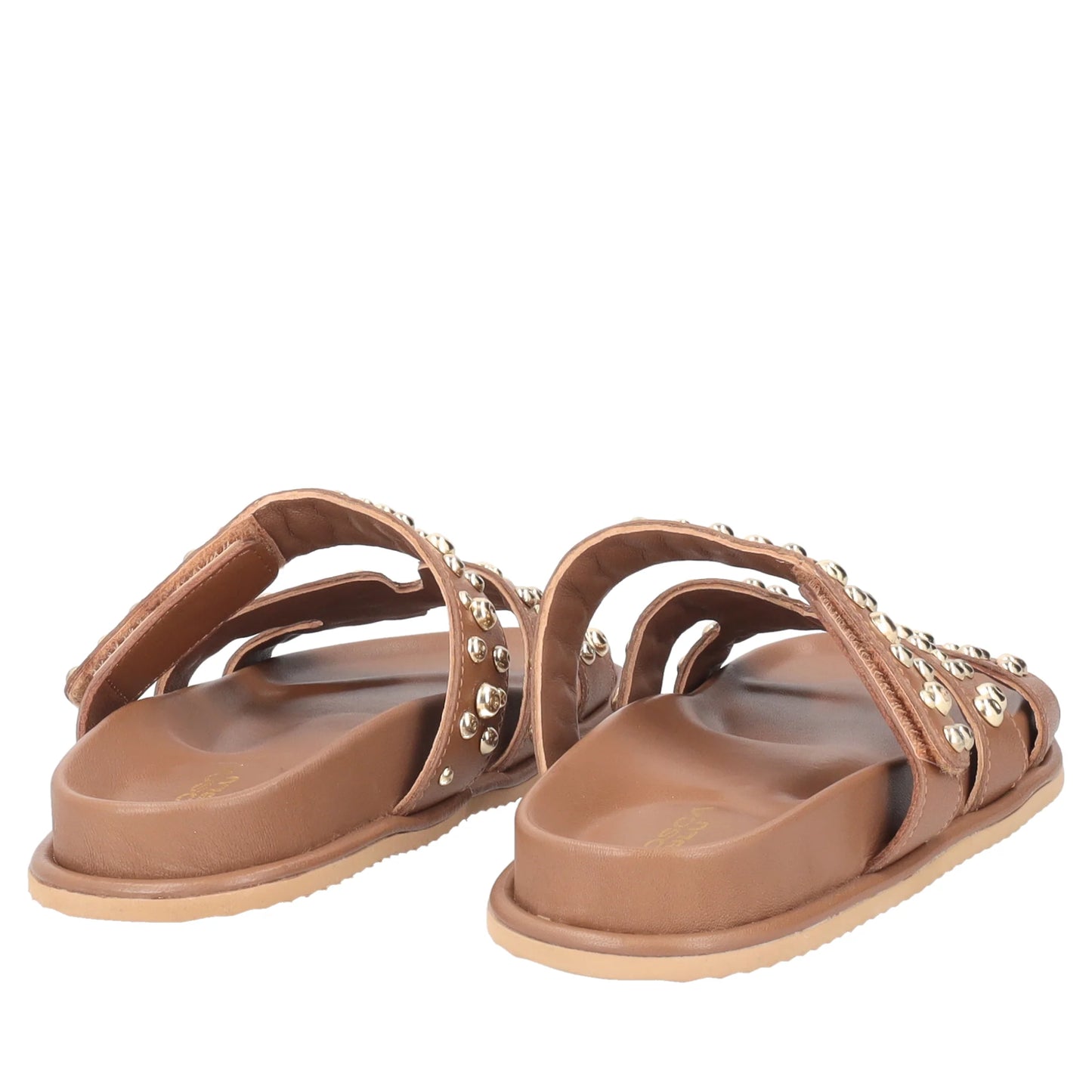 Sandalo Tenerife in pelle con borchie colore biscotto Tosca Blu