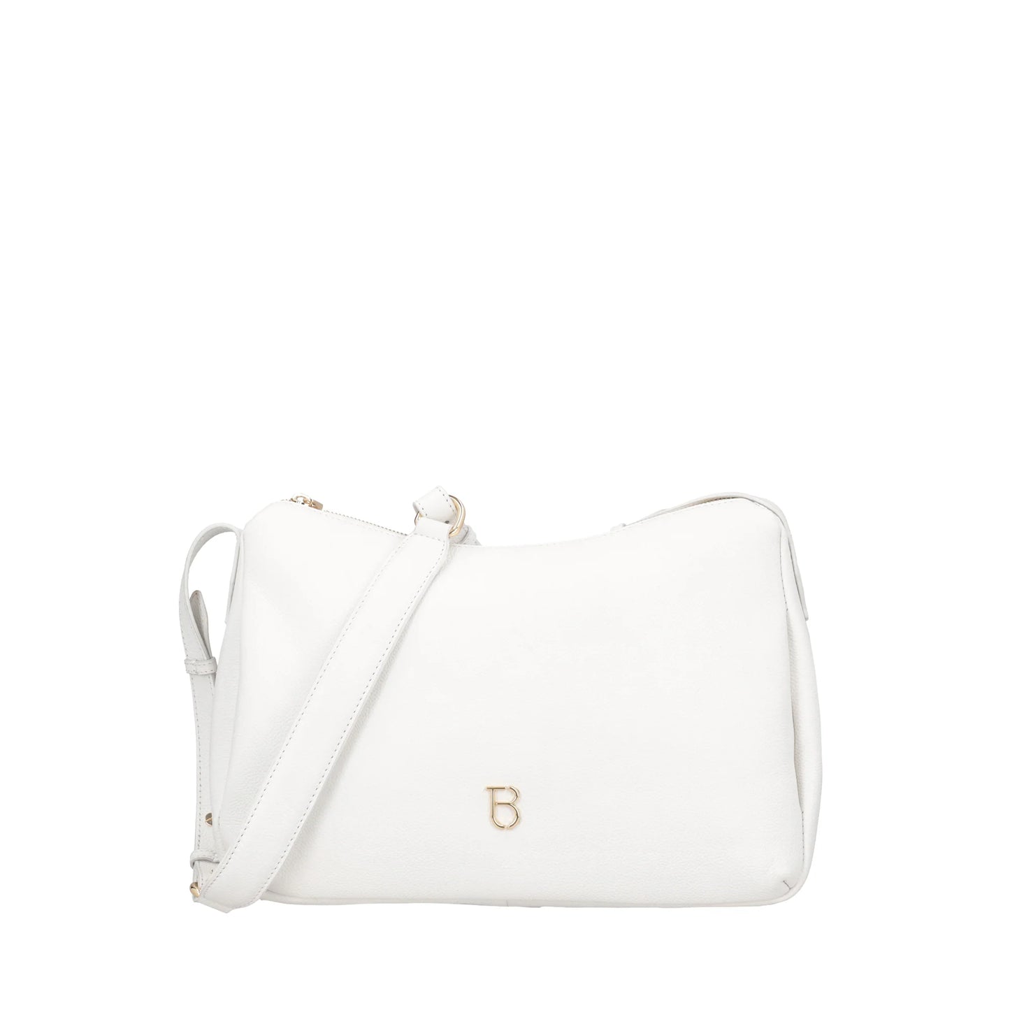 ToscaBlu  Sacca in pelle Roma con logo colore bianco