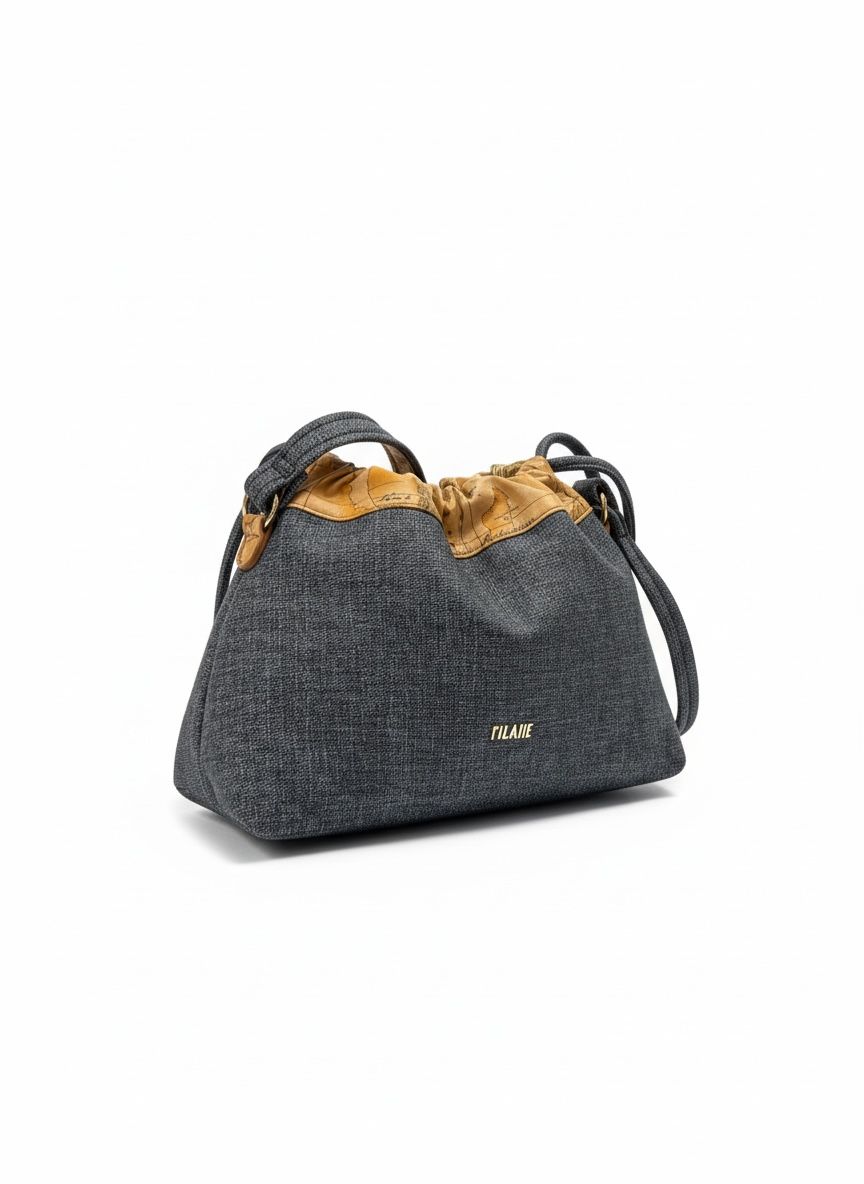 Secchiello in Tessuto Jeans con Dettagli Geo Classic Alviero Martini