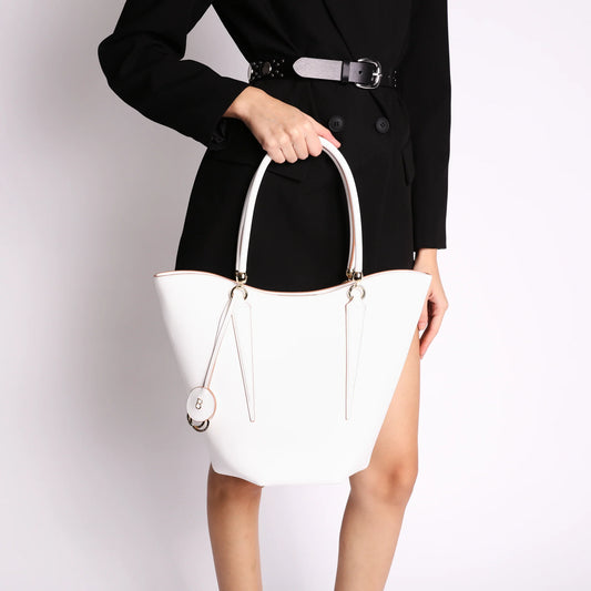 ToscaBlu  Shopping Athena in pelle con tracolla colore bianco