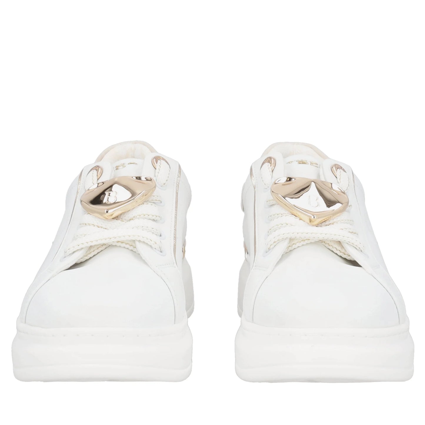 Sneaker gioiello Carol in pelle con cuore colore bianco Tosca Blu