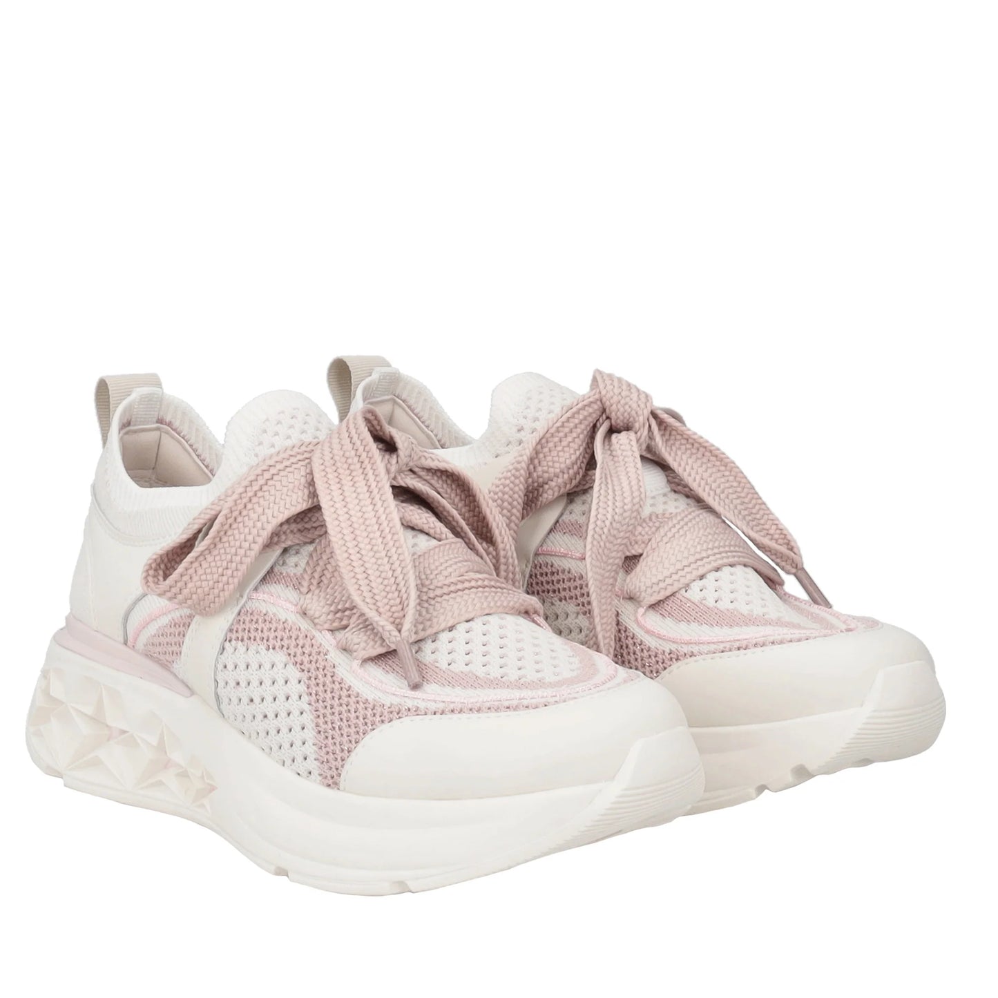 Sneaker stella con maxi stringhe colore rosa Tosca Blu