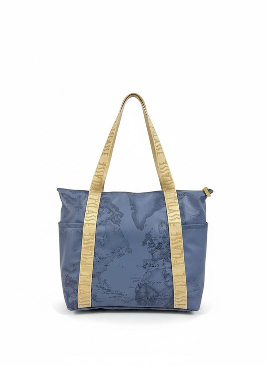 Soft Color borsa shopping ripiegabile Blu Jeans Alviero Martini
