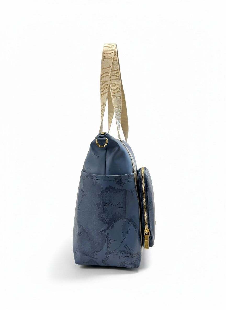 Soft Color borsa shopping ripiegabile Blu Jeans Alviero Martini