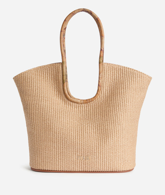 Sunny Rafia borsa shopping Naturale Alviero Martini