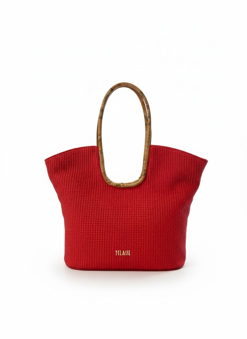 Sunny Rafia borsa Rosso Papavero Naturale Alviero Martini