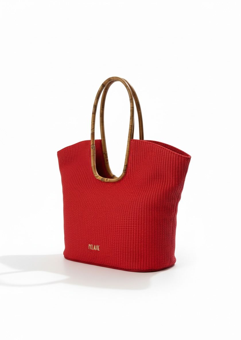 Sunny Rafia borsa Rosso Papavero Naturale Alviero Martini