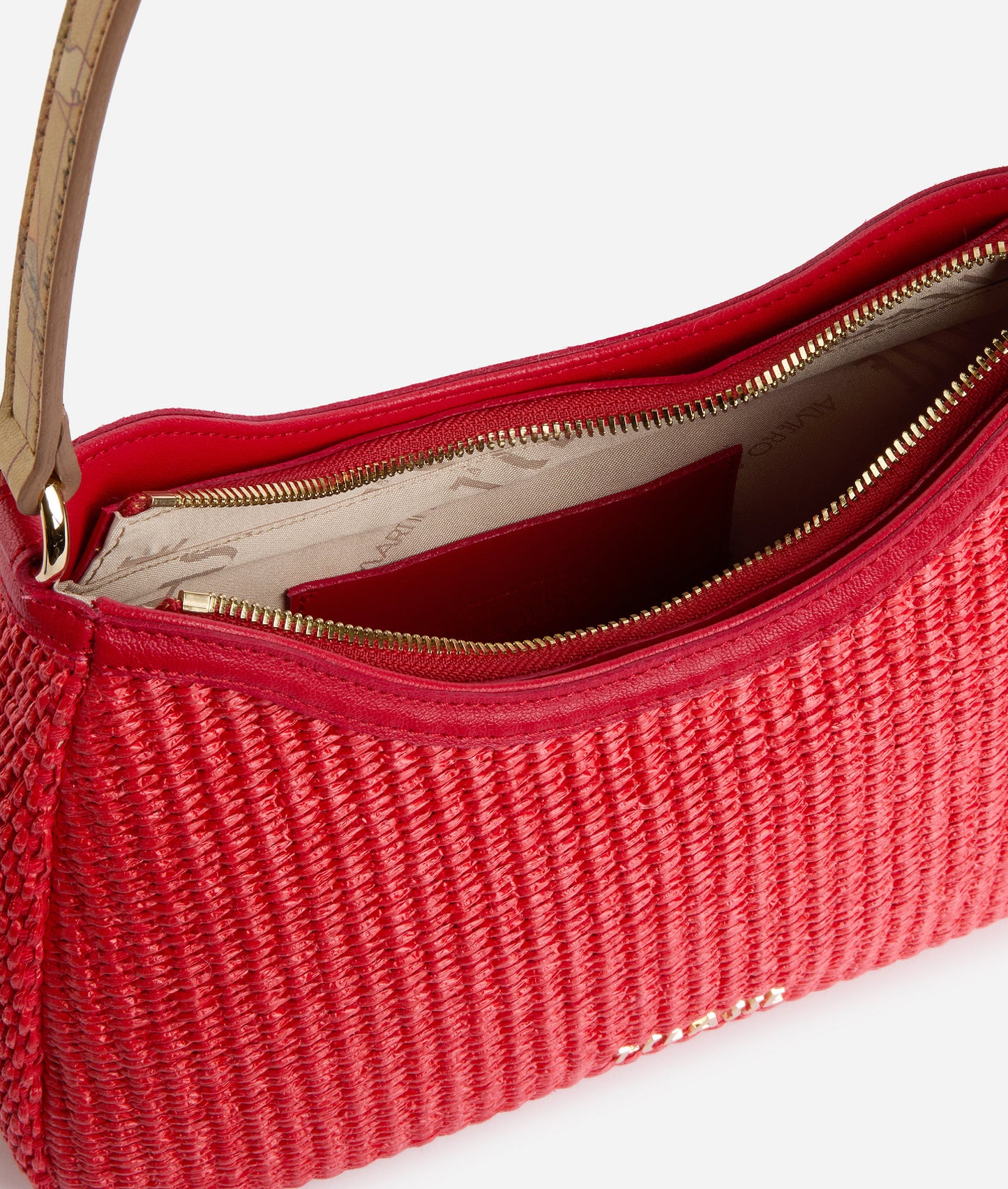 Sunny Rafia borsa sottospalla Rosso Papavero Alviero Martini