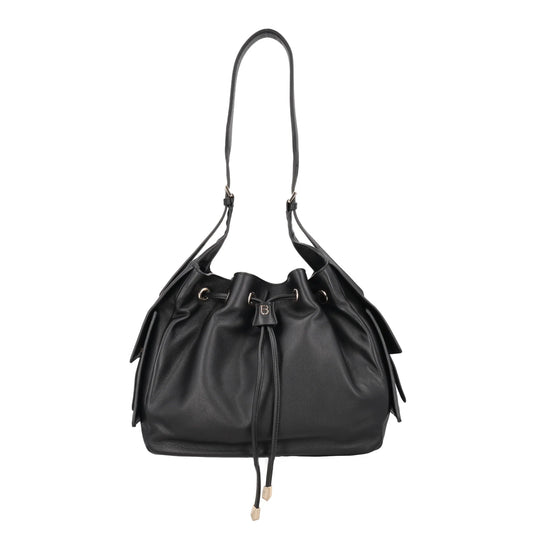 ToscaBlu  Secchiello Anna in pelle con coulisse colore nero