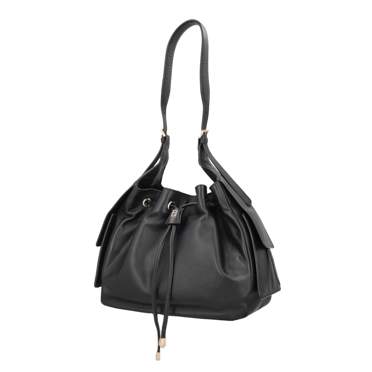 ToscaBlu  Secchiello Anna in pelle con coulisse colore nero