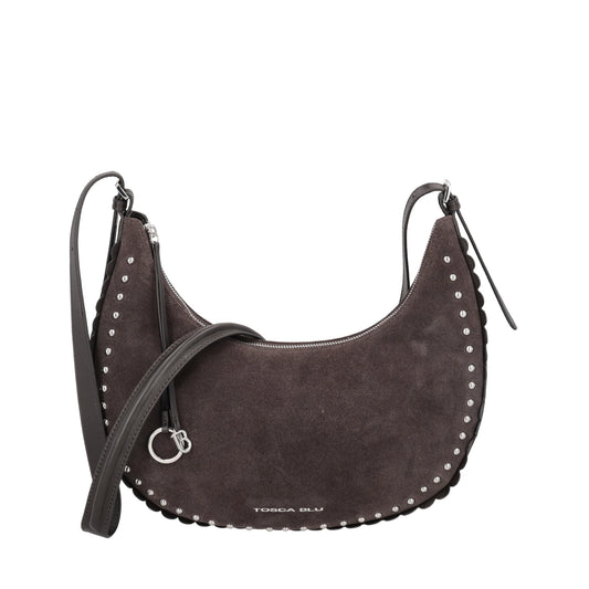 Borsa a tracolla Gilda in suede colore testa di moro ToscaBlu