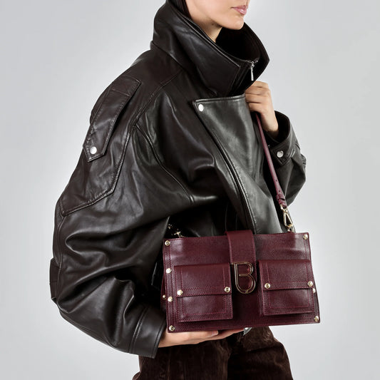 Borsa a tracolla Elodie in pelle colore bordeaux ToscaBlu