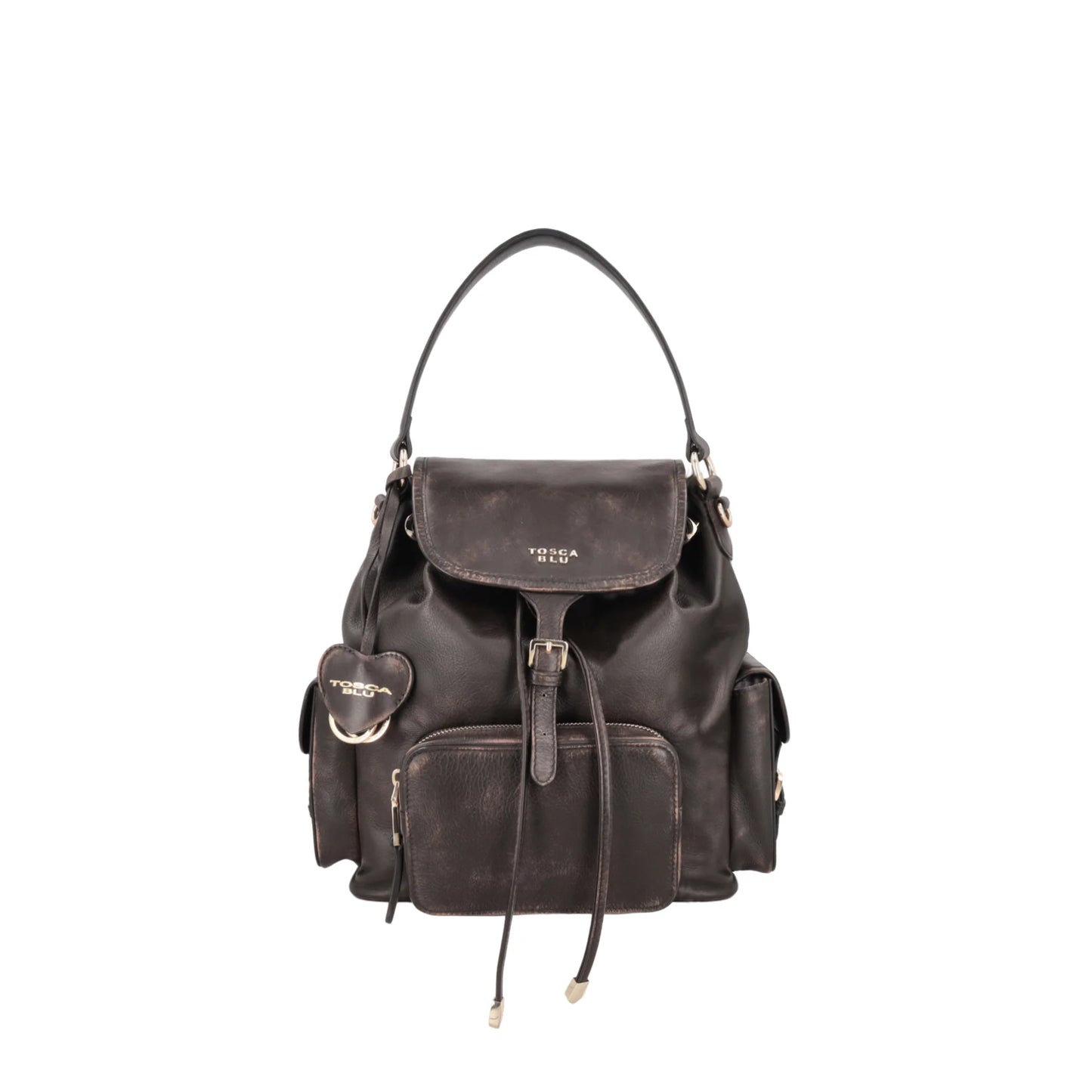 Zaino Anita in pelle con tasche colore testa di moro ToscaBlu